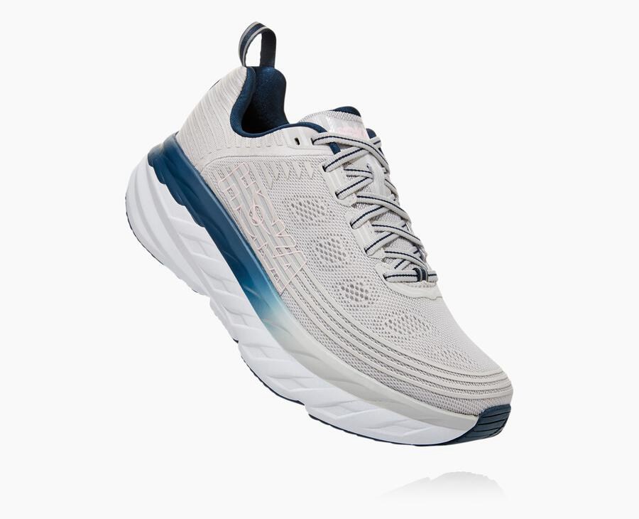 Hoka Womens Walking Shoes NZ - Hoka One One Bondi 6 Grey (LMU879045)